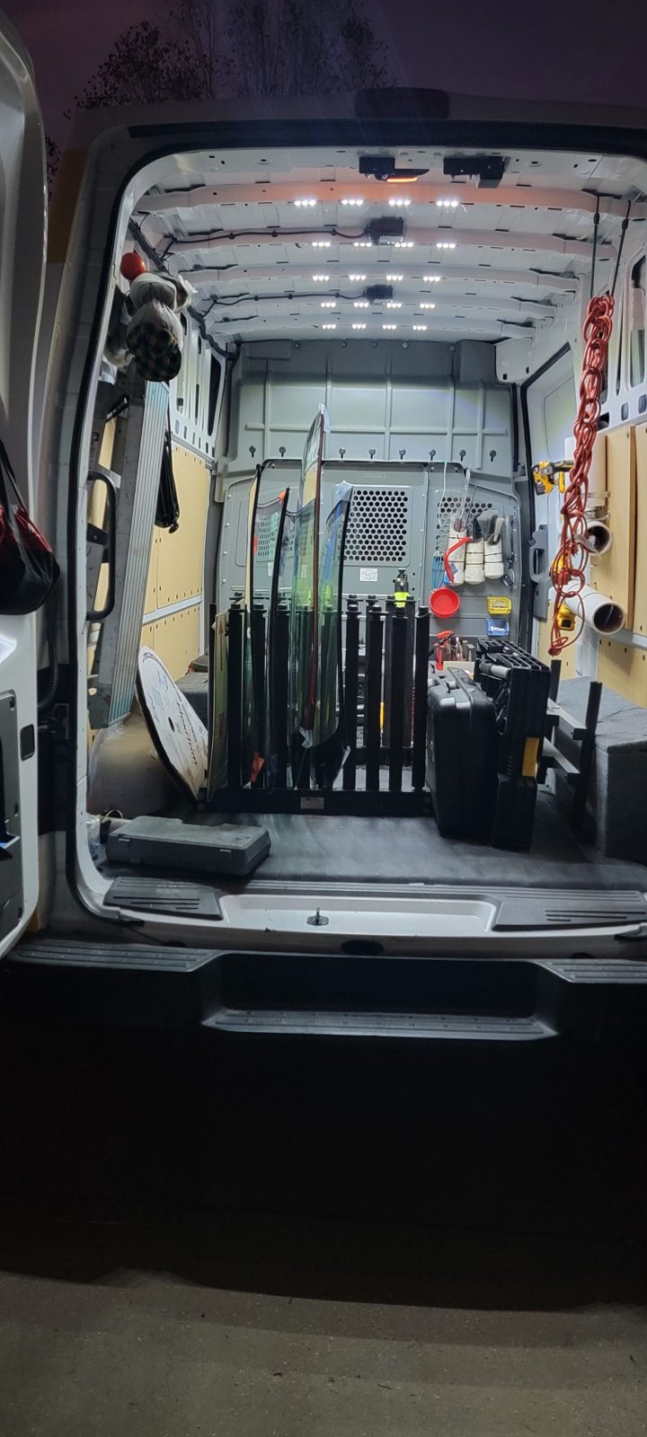 Fully equipped mobile auto glass service van in St. Louis Missouri